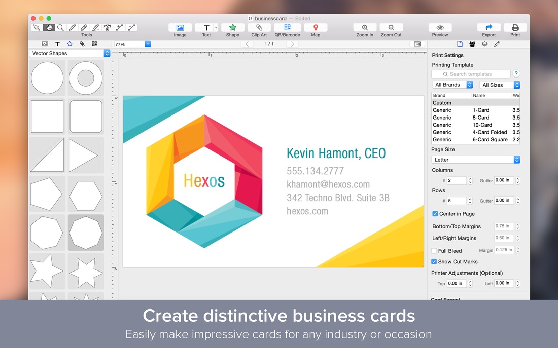 free business card maker app for mac
